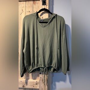 Olive Green Aerie Sweatshirt - Cropped Tie size L